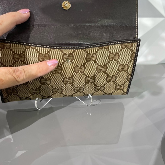 Authentic GUCCI GG Monogram Canvas Leather Heart Continental Full Length Wallet - Picture 14 of 15
